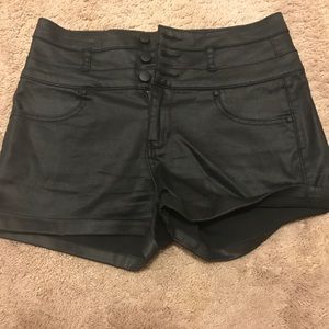 High waisted faux leather shorts. Minimal wear!